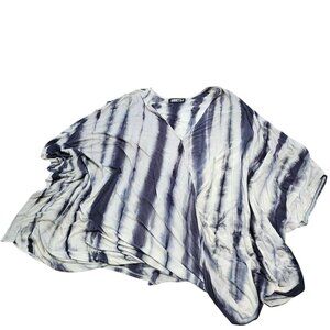 Audrey 3+1 Women's Tie Dye Boho Oversized Top Dress worn and a cross front O/S